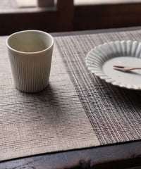 ランチョンマット カンテクロス 麻シルク ベージュ&チャコール 8577sC