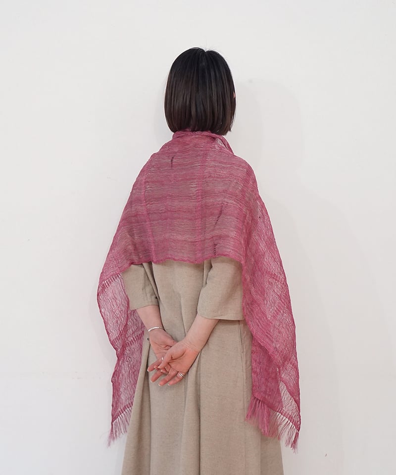 ストール ゆらぎ空羽 ずり出し ピンク 1211P | MAKI TEXTILE STUDI
