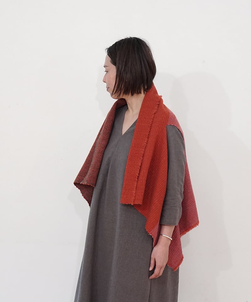 カルパ ケープベスト グレー&茜&ピンク 5192GO | MAKI TEXTILE STU