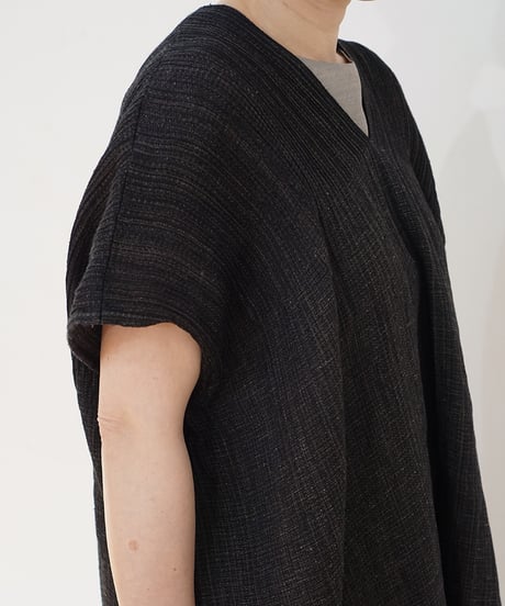 kotiチュニック 麻シルク 黒 6976lB