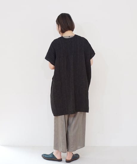 kotiチュニック 麻シルク 黒 6976lB