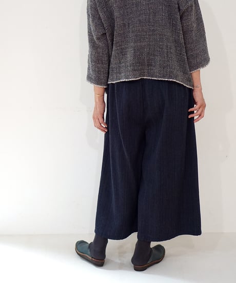 kotiパンツ ウール ポケット付き ネイビー 6870wBl