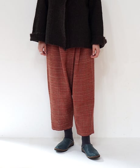 糸糸糸 MAKI TEXTILE STUDIO コットン シルク混ワイドパンツ CATEGORY パンツ | MAKI TEXTILE STUDIO online shop