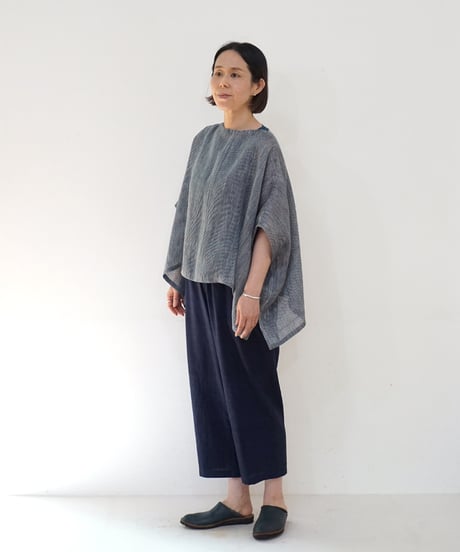 カディ パンツ シンプルショート 紺 K6860DB