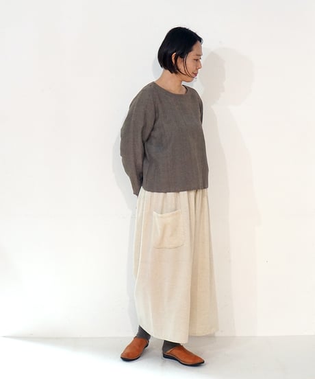 kotiパンツ ウール ポケット付き 白生成り 6870wW