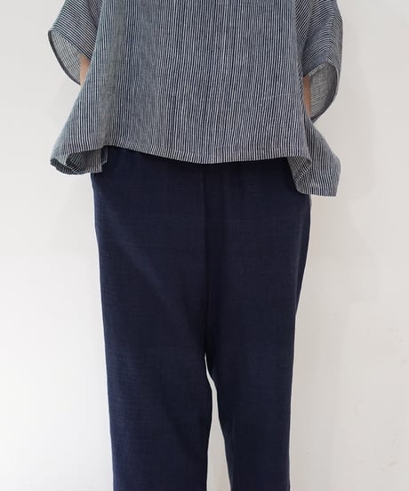 カディ パンツ シンプルショート 紺 K6860DB