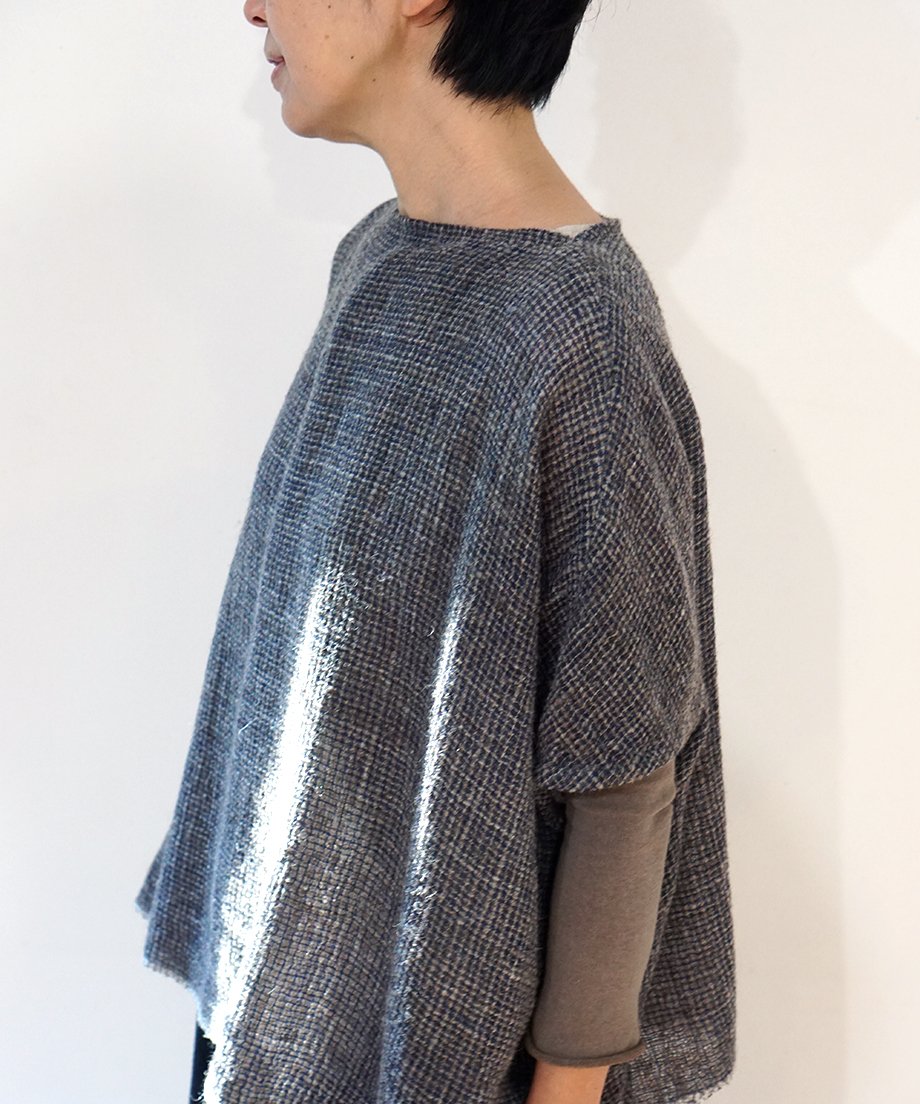 ポンチョ ベスト ふくふく 紺&グレー 6547FGBl | MAKI TEXTILE ST