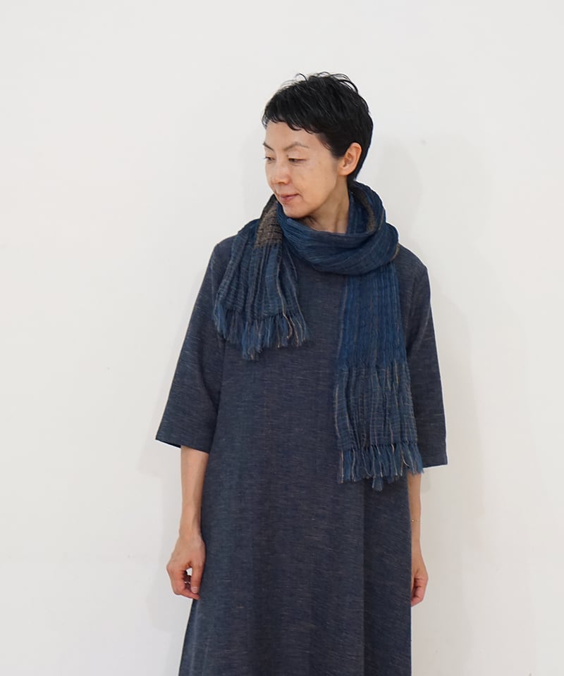 ストール 薄艸 藍 2307I | MAKI TEXTILE STUDIO online shop