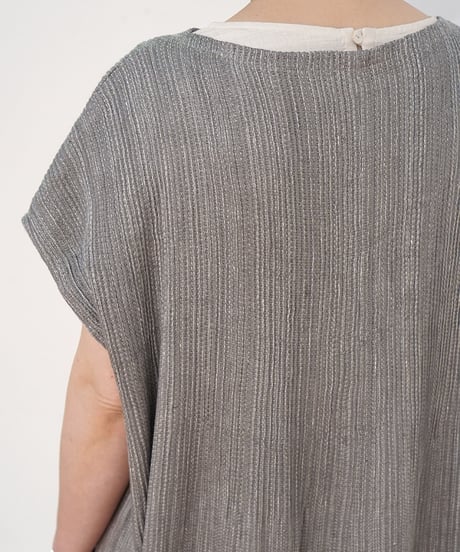 kotiワンピース 麻シルク グレー 6974lG