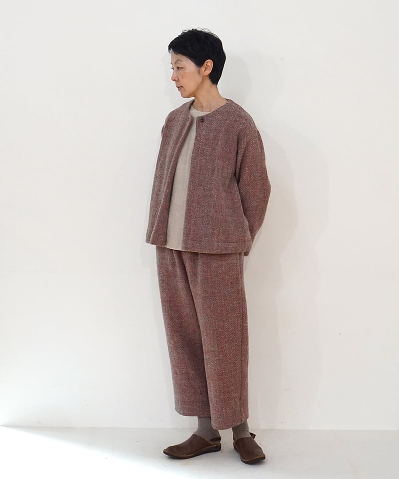 パンツ シンプルショート ヒマラヤウール グレーレッド 6860MWtR