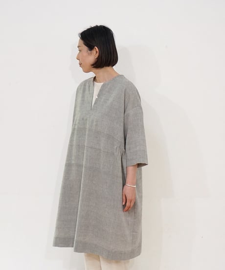 カディ ブラウス サイドギャザーlong グレー K6133G