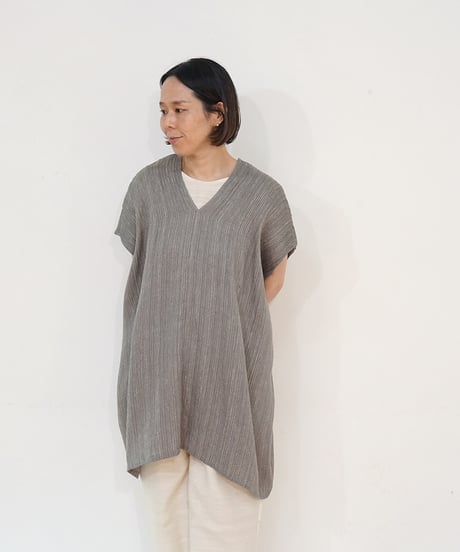 kotiチュニック 麻シルク グレー 6976lG