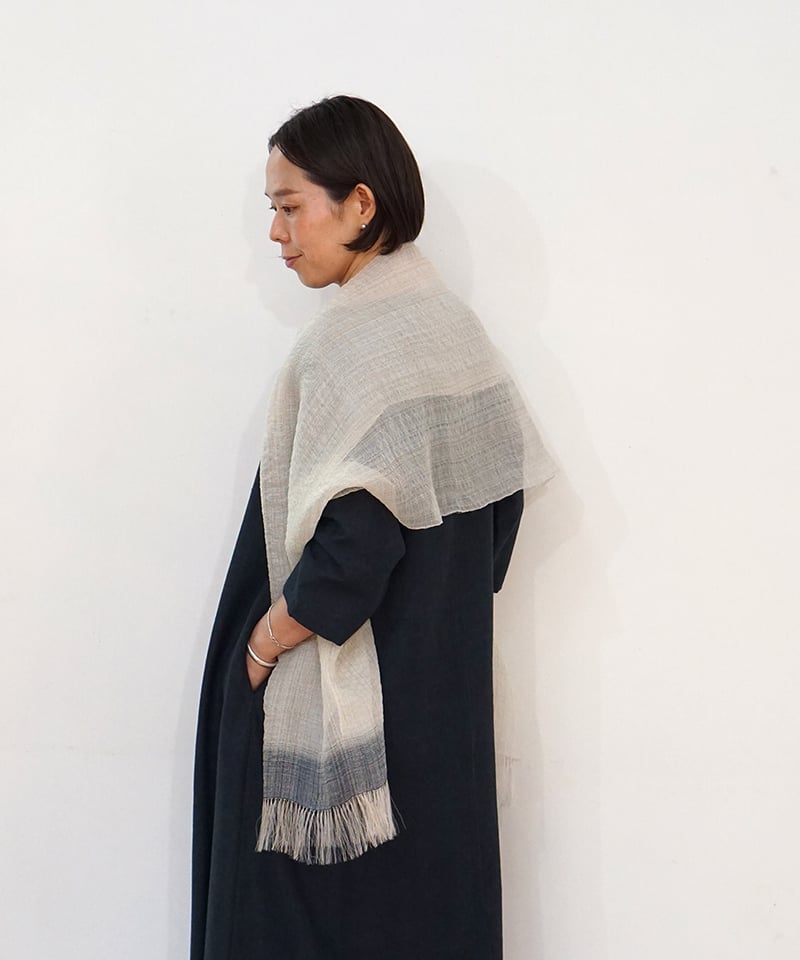 ストール ランダム縞ムガ芭蕉 1234Wi | MAKI TEXTILE STUDIO on