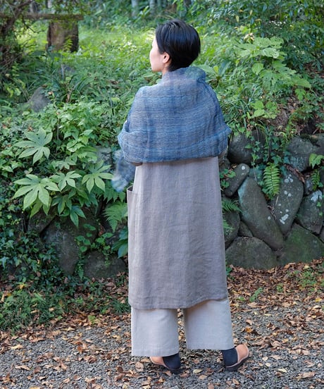 ストール ゆらぎ空羽 ずり出し 藍 1212DB