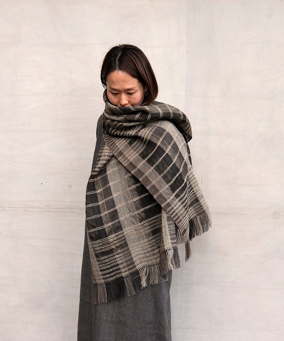 Maki Textile] 真木テキスタイル 手織りストール MAKI TEXTILE 真木