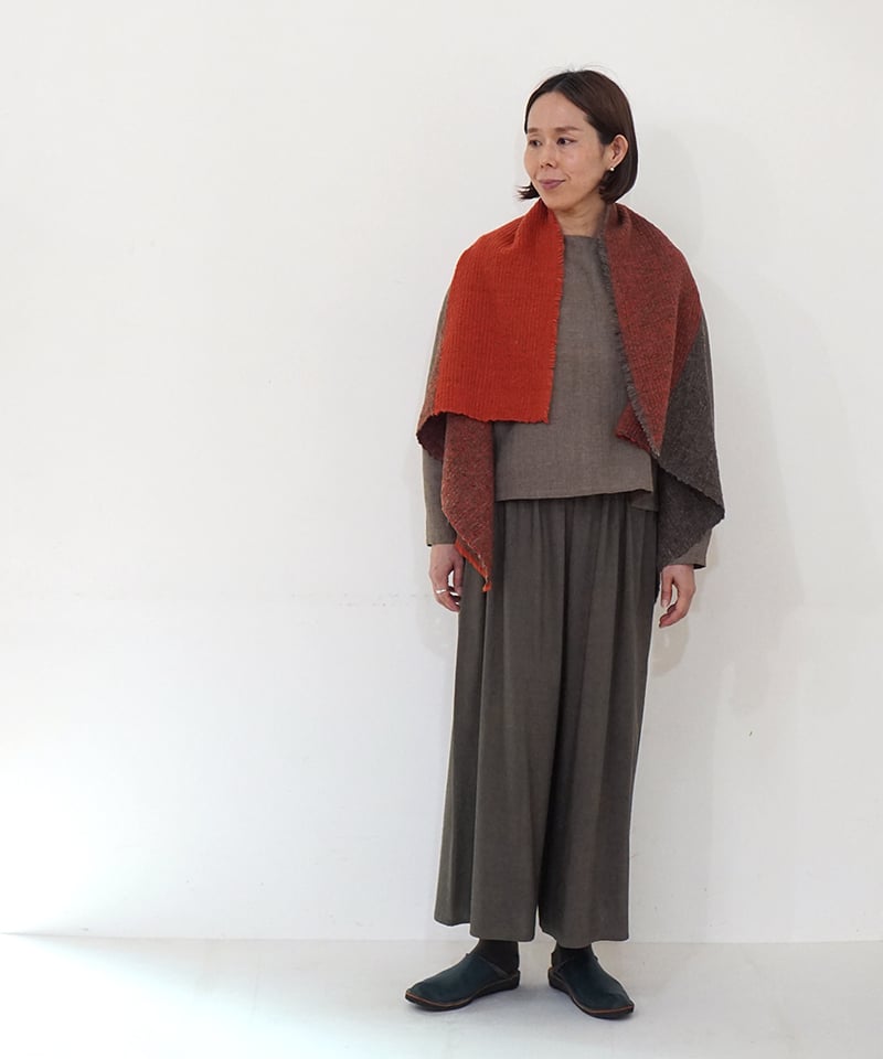 カルパ ケープベスト グレー&茜 5192GO | MAKI TEXTILE STUDIO