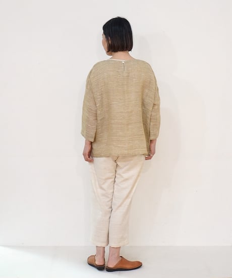パンツ シンプルショート タッサーギッチャー 白生成り 6860tgW
