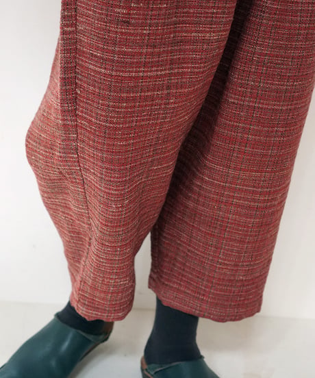 パンツ Wタック mix weave 赤 6852XR