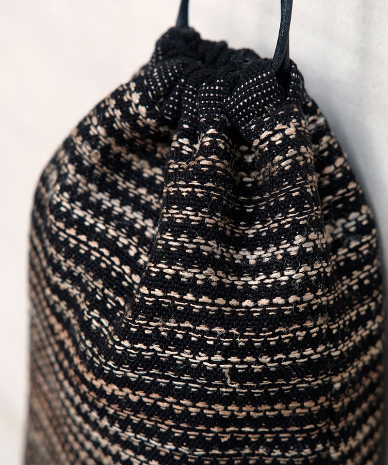 巾着 小布綴り long 黒 5柄 8008B | MAKI TEXTILE STUDIO 巾着 小布綴り long 黒 5柄 8008B | MAKI TEXTILE STUDIO