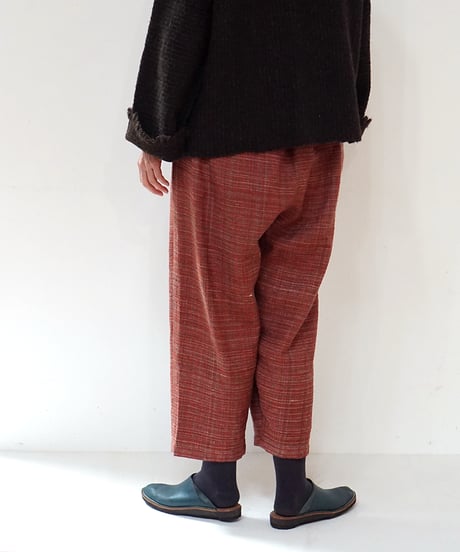 パンツ Wタック mix weave 赤 6852XR
