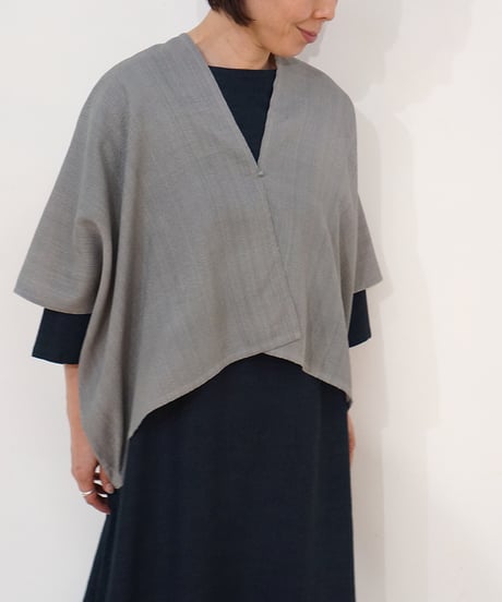 ショルダーベスト シルクオルガンザ shrink グレー 6575smvG