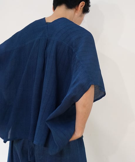 ショルダーベスト シルクオルガンザ shrink 藍鼠 6575smvIG