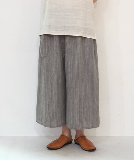 kotiパンツ ポケット付き 麻シルク グレー 6874lG