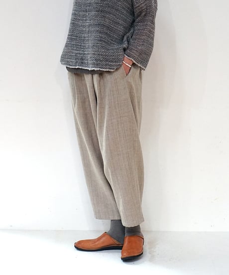 糸糸糸 MAKI TEXTILE STUDIO コットン シルク混ワイドパンツ CATEGORY パンツ | MAKI TEXTILE STUDIO online shop