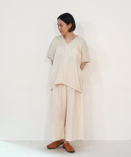 kotiチュニック 麻シルク 白 6976lW