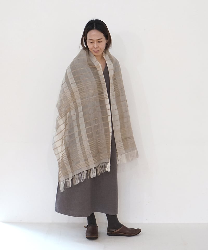 ストール シャディ 白&ベージュグレー 2710WN | MAKI TEXTILE STUD