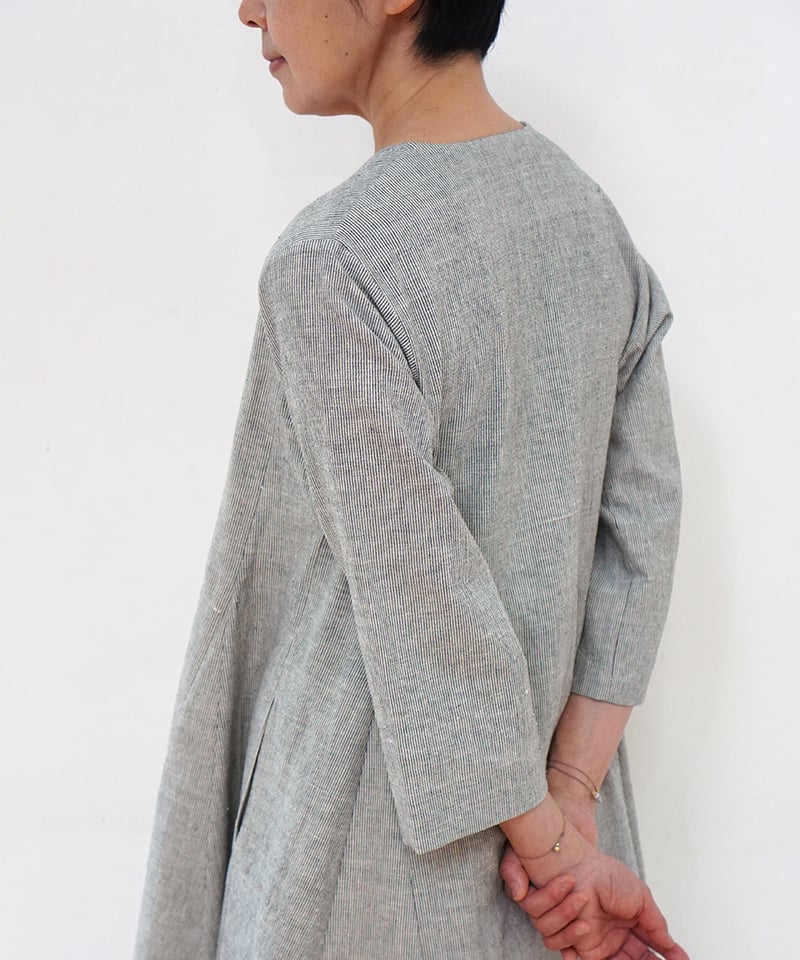 カディ チュニック マチ 白黒ピンストライプ K6977WBpst | MAKI TEXTIL