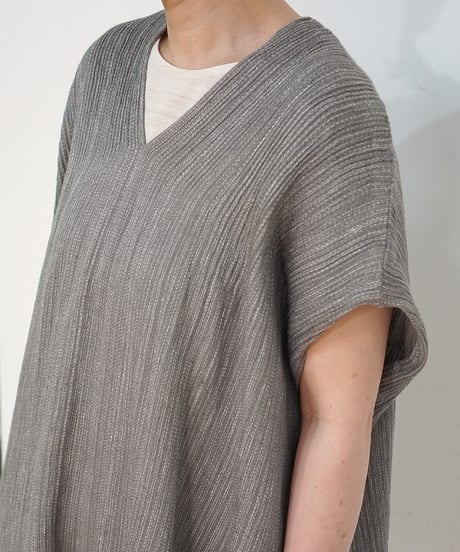 kotiチュニック 麻シルク グレー 6976lG