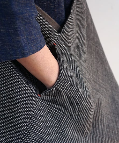 肩掛けあずま袋 綿麻タビー 黒グレー 8017B