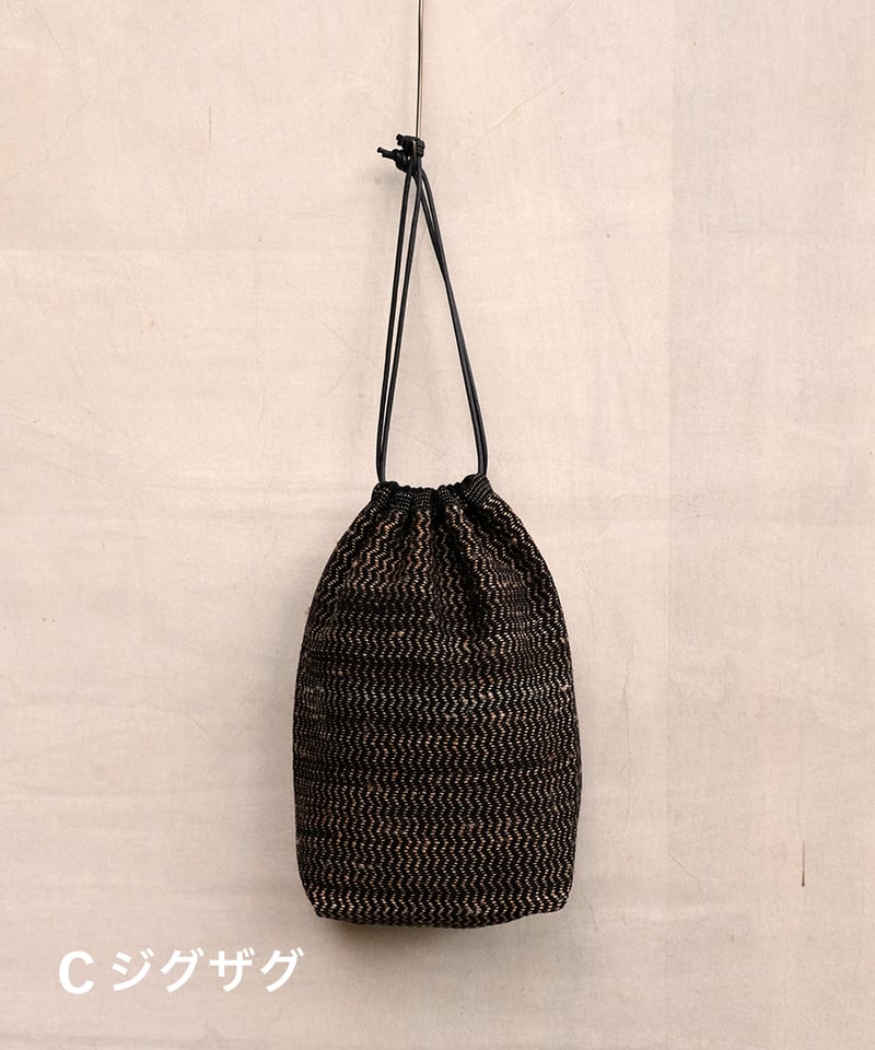 巾着 小布綴り long 黒 5柄 8008B | MAKI TEXTILE STUDIO 巾着 小布綴り long 黒 5柄 8008B | MAKI TEXTILE STUDIO