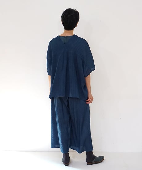 ショルダーベスト シルクオルガンザ shrink 藍鼠 6575smvIG