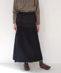 台形腰巻き ウール&タッサーシルクナーシ 黒 5503B