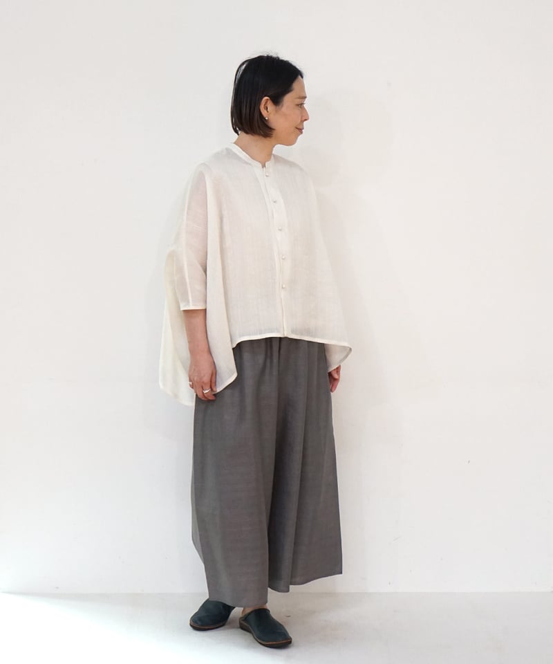 シャツ ドルマン シルクオルガンザ 白 6200m | MAKI TEXTILE STUDI