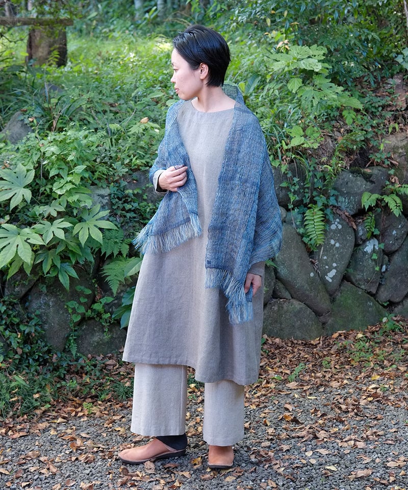 真木テキスタイル 大判ストール 藍染