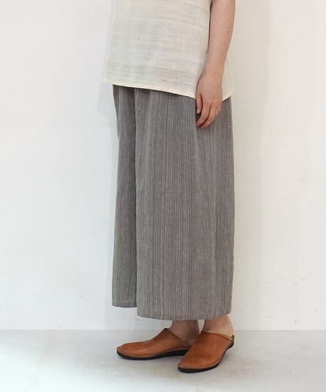 kotiパンツ ポケット付き 麻シルク グレー 6874lG