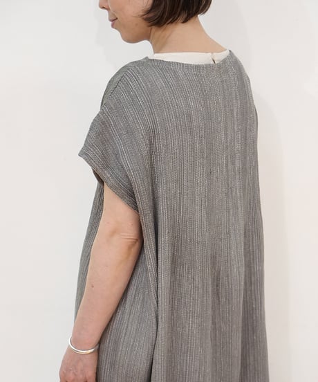 kotiワンピース 麻シルク グレー 6974lG