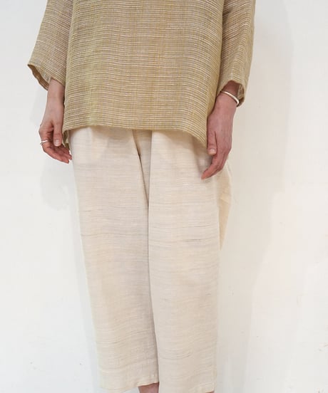 パンツ シンプルショート タッサーギッチャー 白生成り 6860tgW
