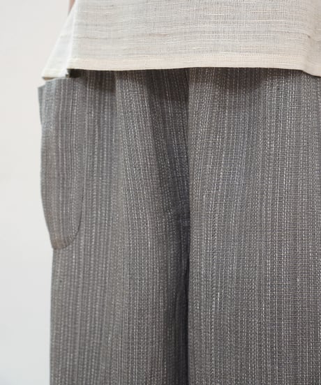 kotiパンツ ポケット付き 麻シルク グレー 6874lG