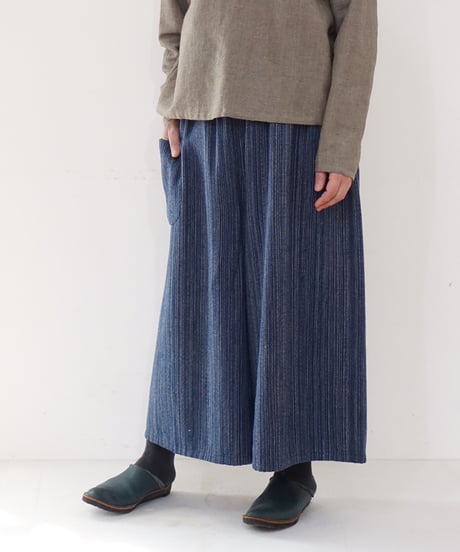 kotiパンツ ウール ポケット付き ブルー 6870wBl