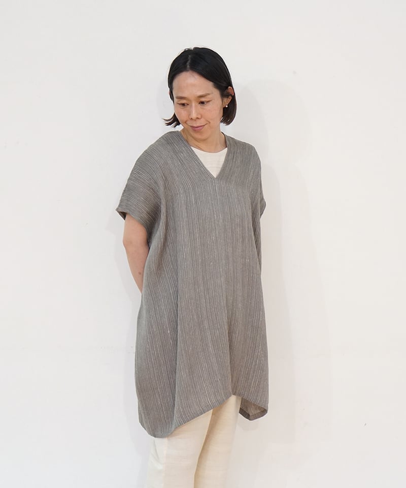 kotiチュニック 麻シルク グレー 6976lG | MAKI TEXTILE STUDI