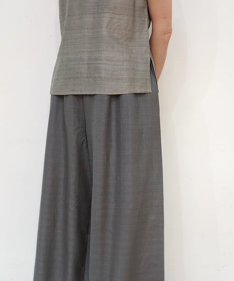 パンツ プレーン シルクオルガンザ グレー 6864mvG