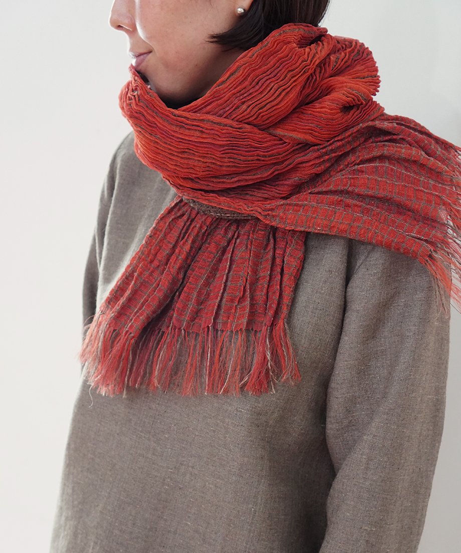 ストール 薄艸 茜 2307R | MAKI TEXTILE STUDIO online shop