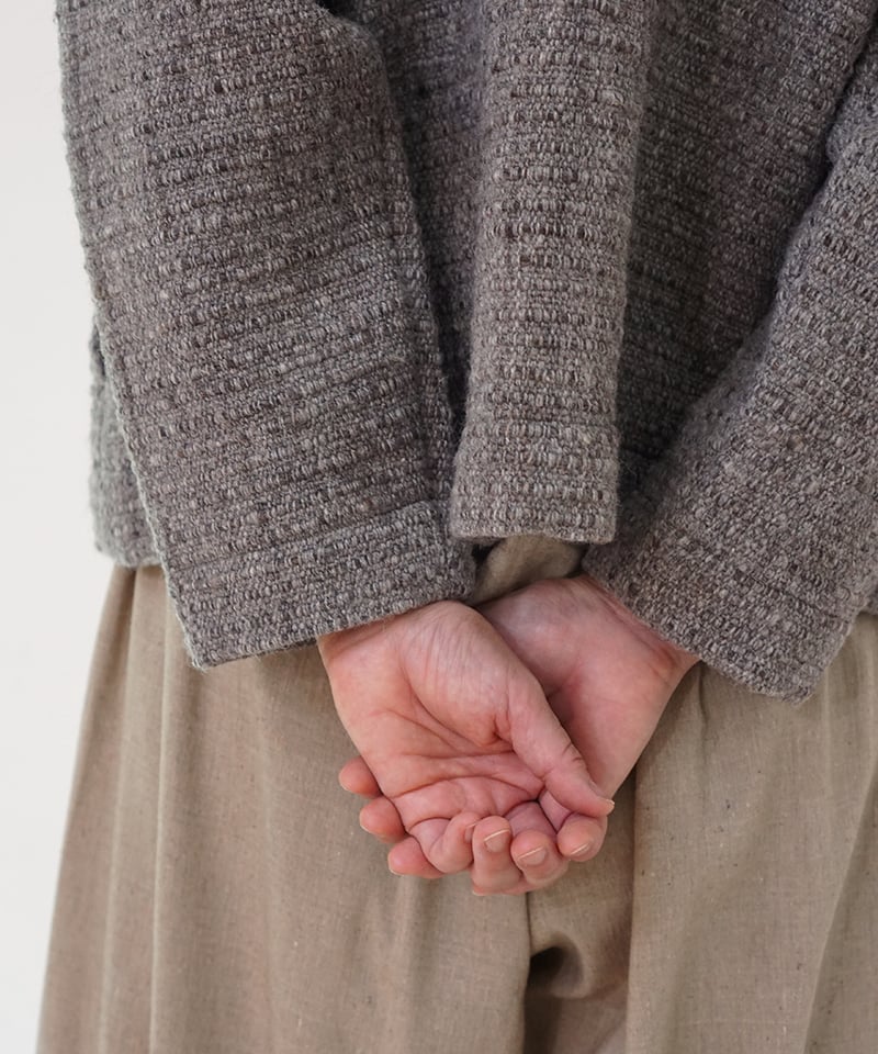 ジャケット ノーカラーshort カルパ グレー 6619KaG | MAKI TEXTILE