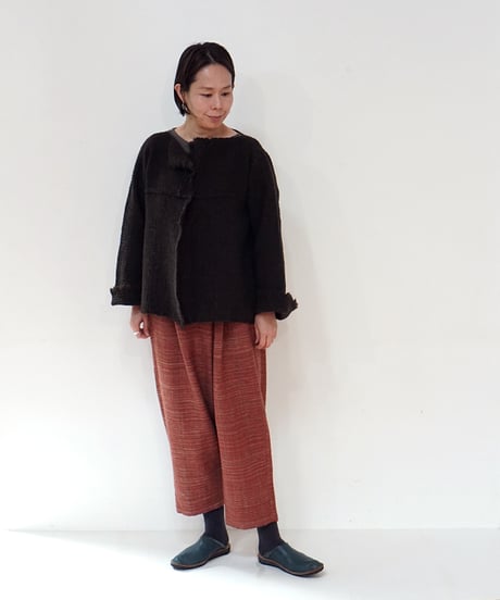パンツ Wタック mix weave 赤 6852XR