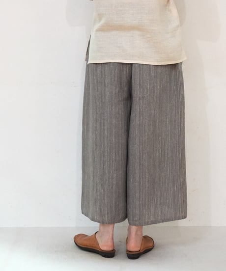 kotiパンツ ポケット付き 麻シルク グレー 6874lG