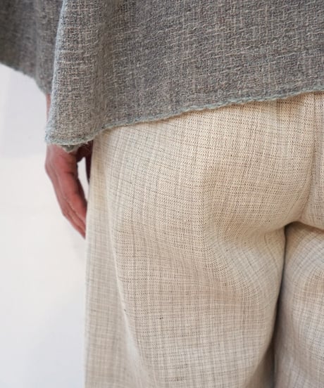 パンツ ソフトフレア 麻綿タビー 白生成り 6851lcW